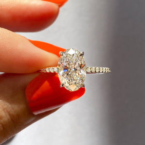 oval 4 claw prong solitaire classic frank darling engagement ring solitaire pave platinum
