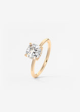 Cushion Hidden Halo Engagement Ring Rose Gold