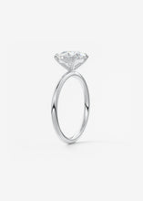 East West Oval Solitaire Engagement Ring in White Gold