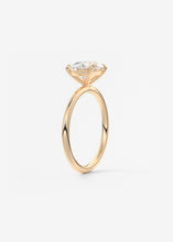 East West Oval Solitaire Engagement Ring in Rose Gold