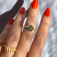 Round bezel bahtub vintage frank darling engagement ring solitaire yellow gold
