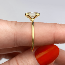 Asscher half bezel engagement ring