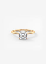 Cushion Hidden Halo Engagement Ring Rose Gold