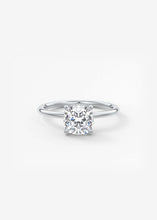 Cushion Hidden Halo Engagement Ring White Gold