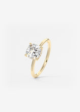 Cushion Hidden Halo Engagement Ring Yellow Gold